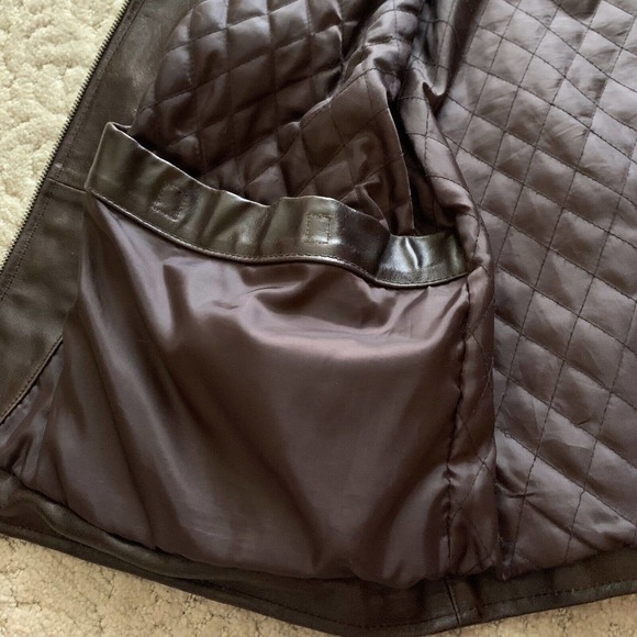 AIRBORNE Leather Jacket BROWN Coat Mens Large Vintage Please See Pictures - Picture 11 of 11